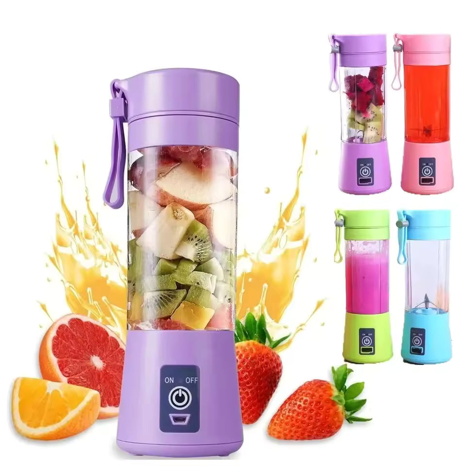 Portable USB Rechargeable 6 Blade Juicer Blender Bottle 380ML – Fresh Smoothies Anywhere